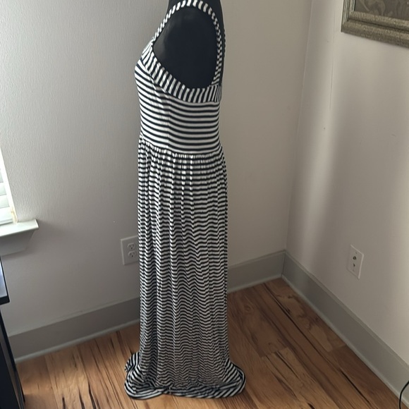 LOFT‎ blue white striped maxi dress Sz M - Picture 6 of 12